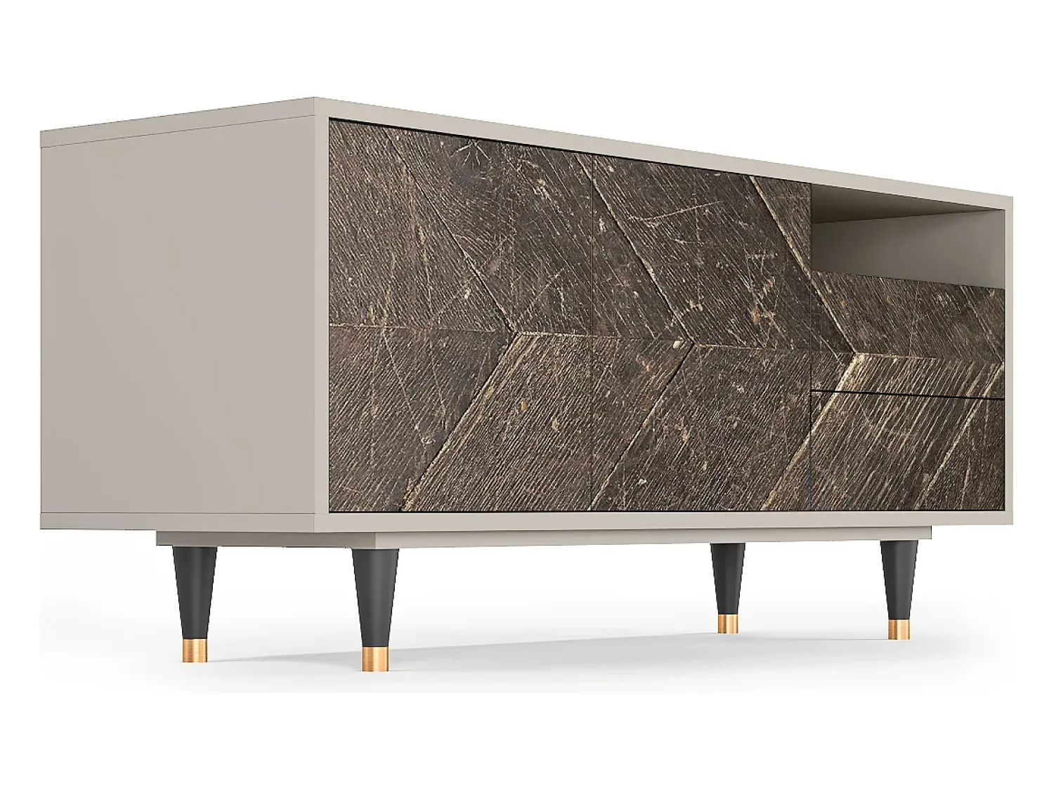 Hot Mueble de TV - 125х56х41 cm - T7 - Wise Tree, Areia Bege