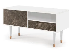 Móvel De Tv* Mueble de TV - 115х59х48 cm - T3 - Wise Tree, Branco Bege