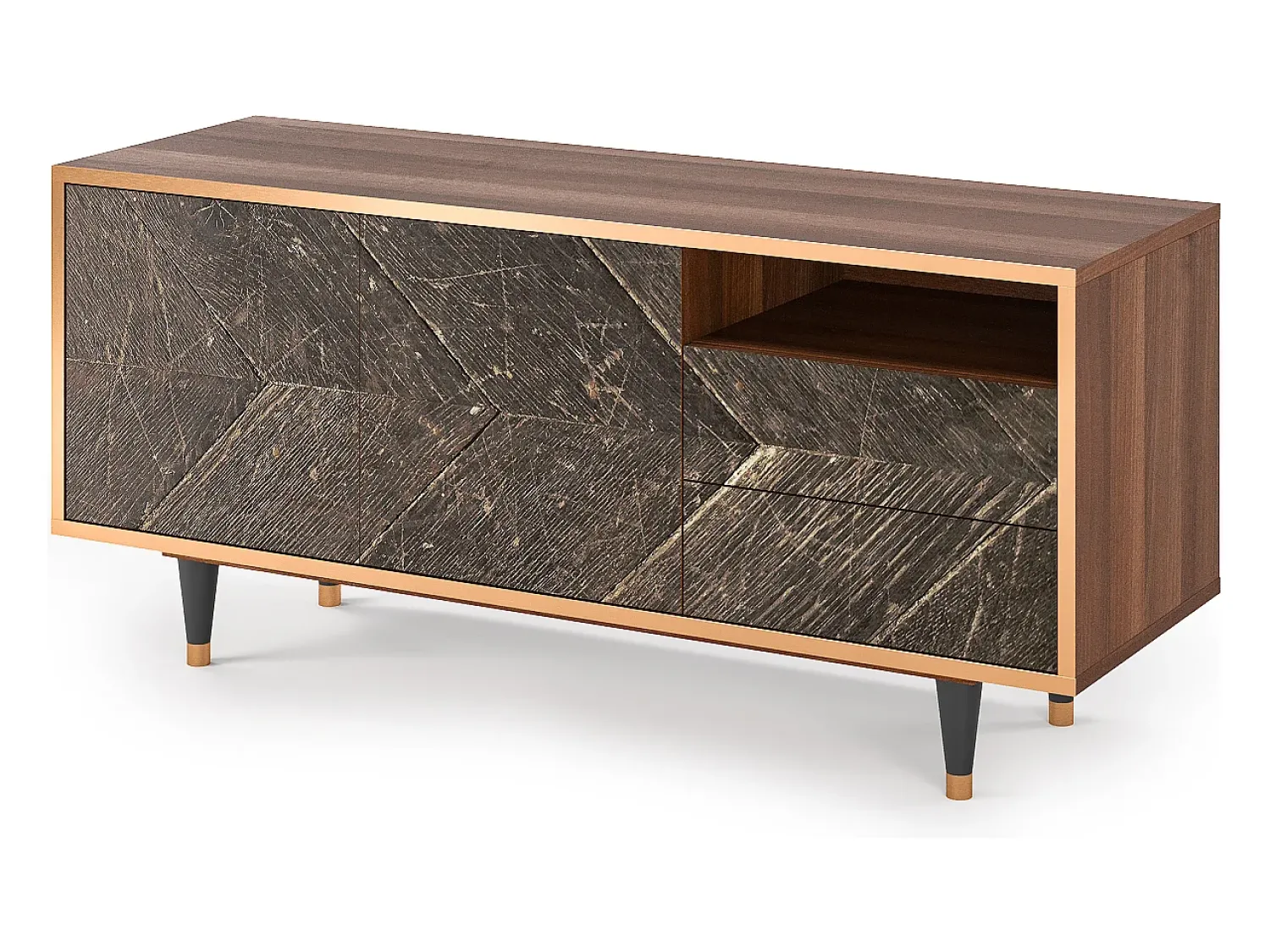 Móvel De Tv| Mueble de TV - 125х56х41 cm - T7 - Wise Tree, Nogueira Castanho