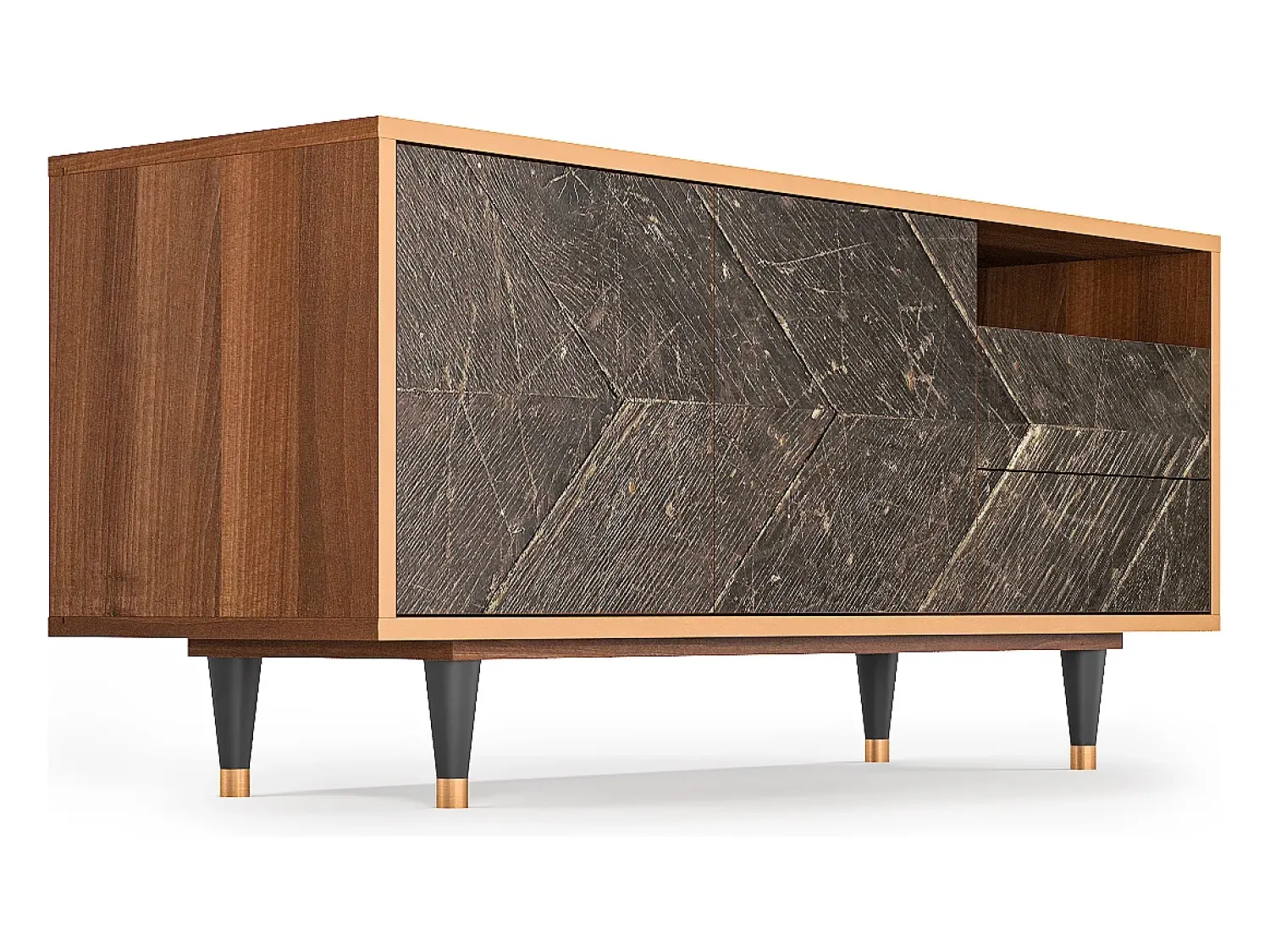 Móvel De Tv| Mueble de TV - 125х56х41 cm - T7 - Wise Tree, Nogueira Castanho