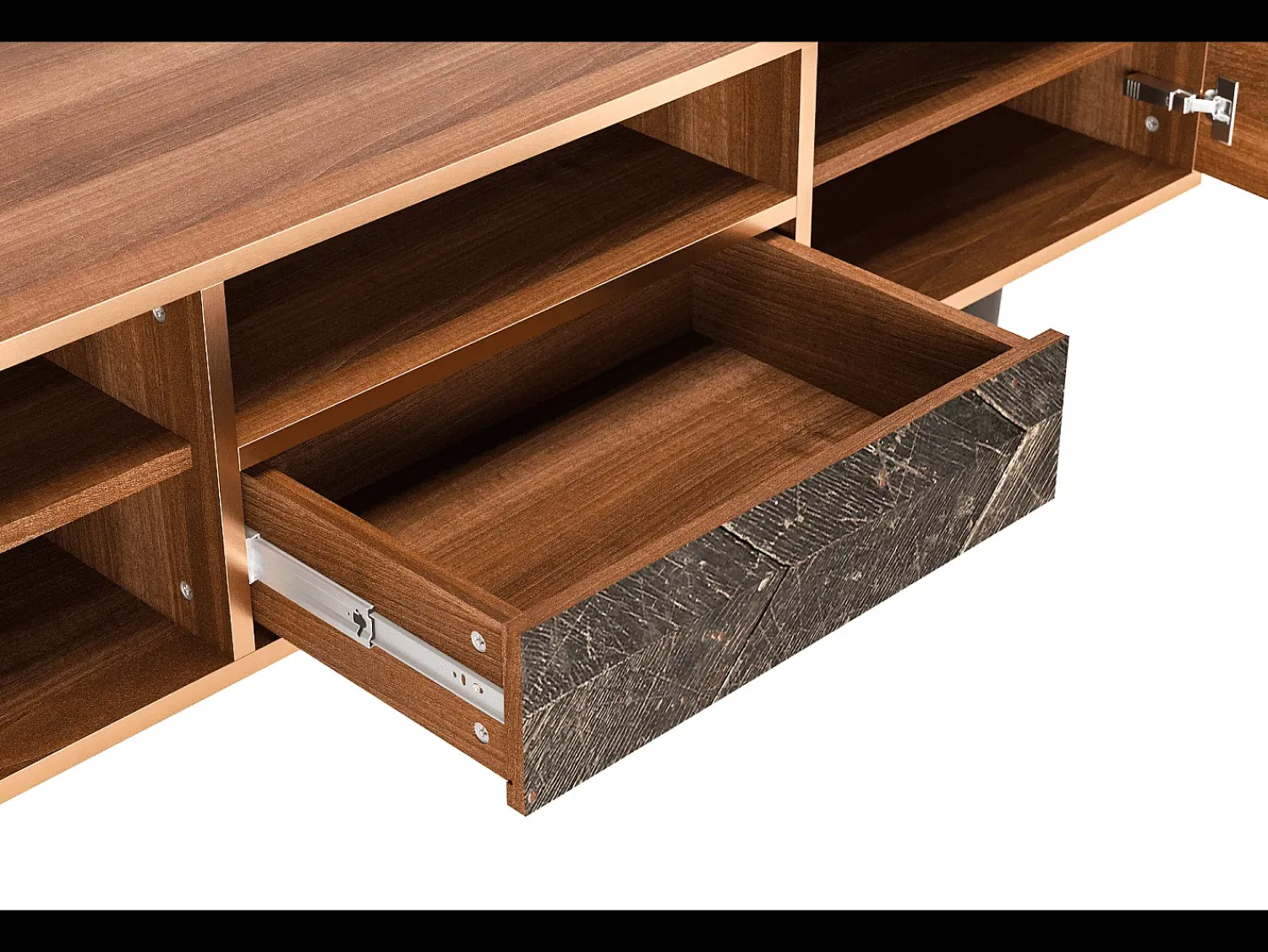 Móvel De Tv* Mueble de TV - 170х59х41 cm - T6 - Wise Tree, Nogueira Castanho
