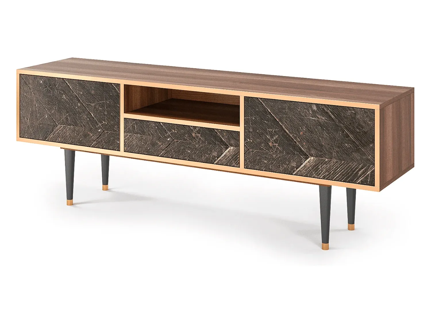Móvel De Tv* Mueble de TV - 170х59х41 cm - T6 - Wise Tree, Nogueira Castanho