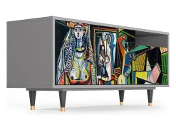 Móvel De Tv| Mueble de TV - 125х56х41 cm - T7 - Women of Algiers, Cinza Cinzento