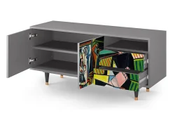 Móvel De Tv| Mueble de TV - 125х56х41 cm - T7 - Women of Algiers, Cinza Cinzento