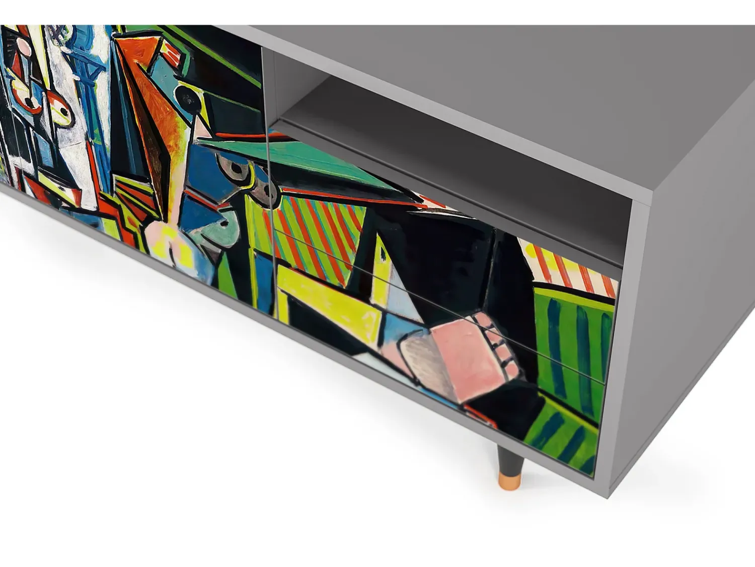 Móvel De Tv| Mueble de TV - 125х56х41 cm - T7 - Women of Algiers, Cinza Cinzento