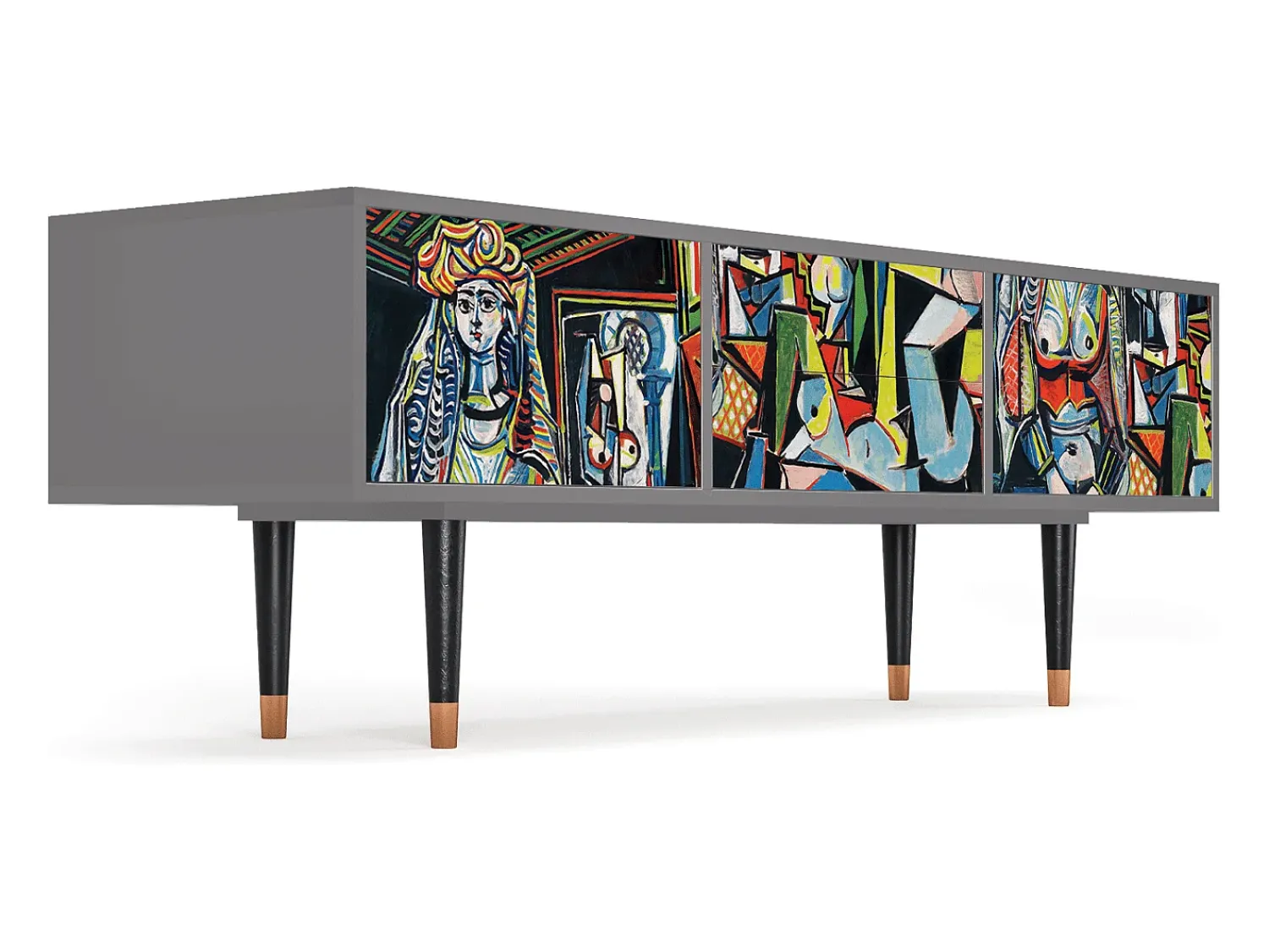 Hot Mueble de TV - 170х59х48 cm - T4 - Women of Algiers, Cinza Cinzento