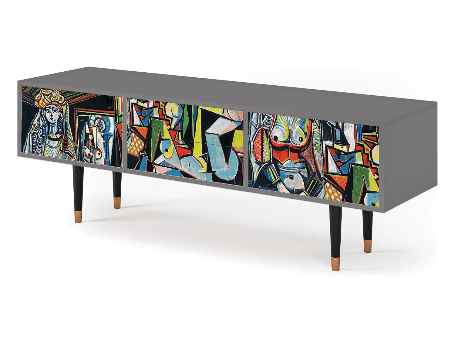 Hot Mueble de TV - 170х59х48 cm - T4 - Women of Algiers, Cinza Cinzento