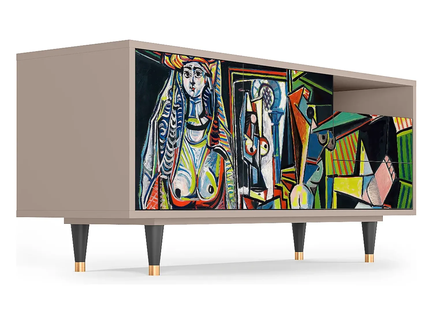 Hot Mueble de TV - 125х56х41 cm - T7 - Women of Algiers, Latte Bege