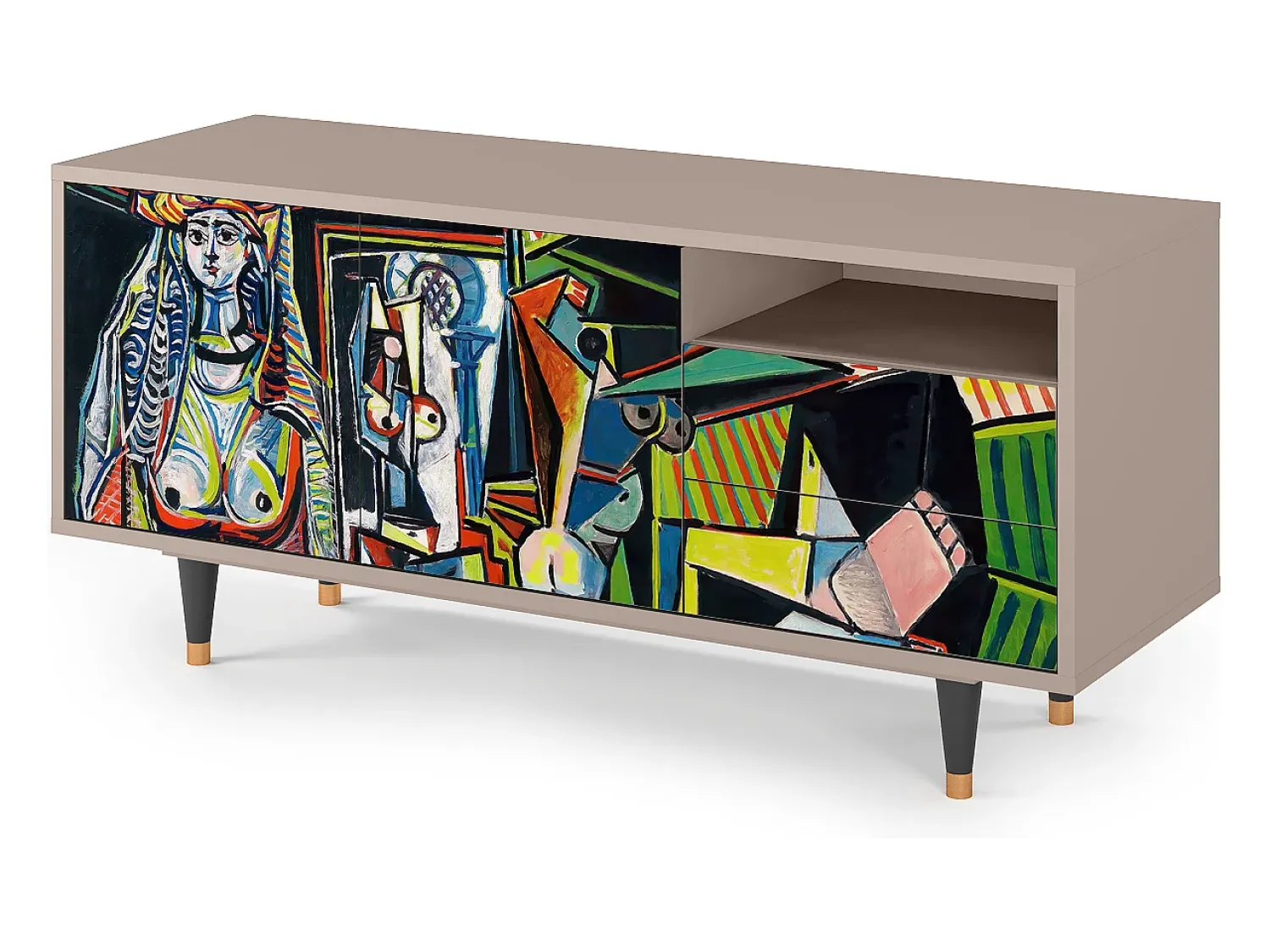 Hot Mueble de TV - 125х56х41 cm - T7 - Women of Algiers, Latte Bege