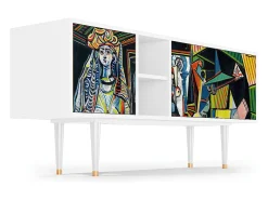 Móvel De Tv* Mueble de TV - 150х69х41 cm - T5 - Women of Algiers, Branco Bege