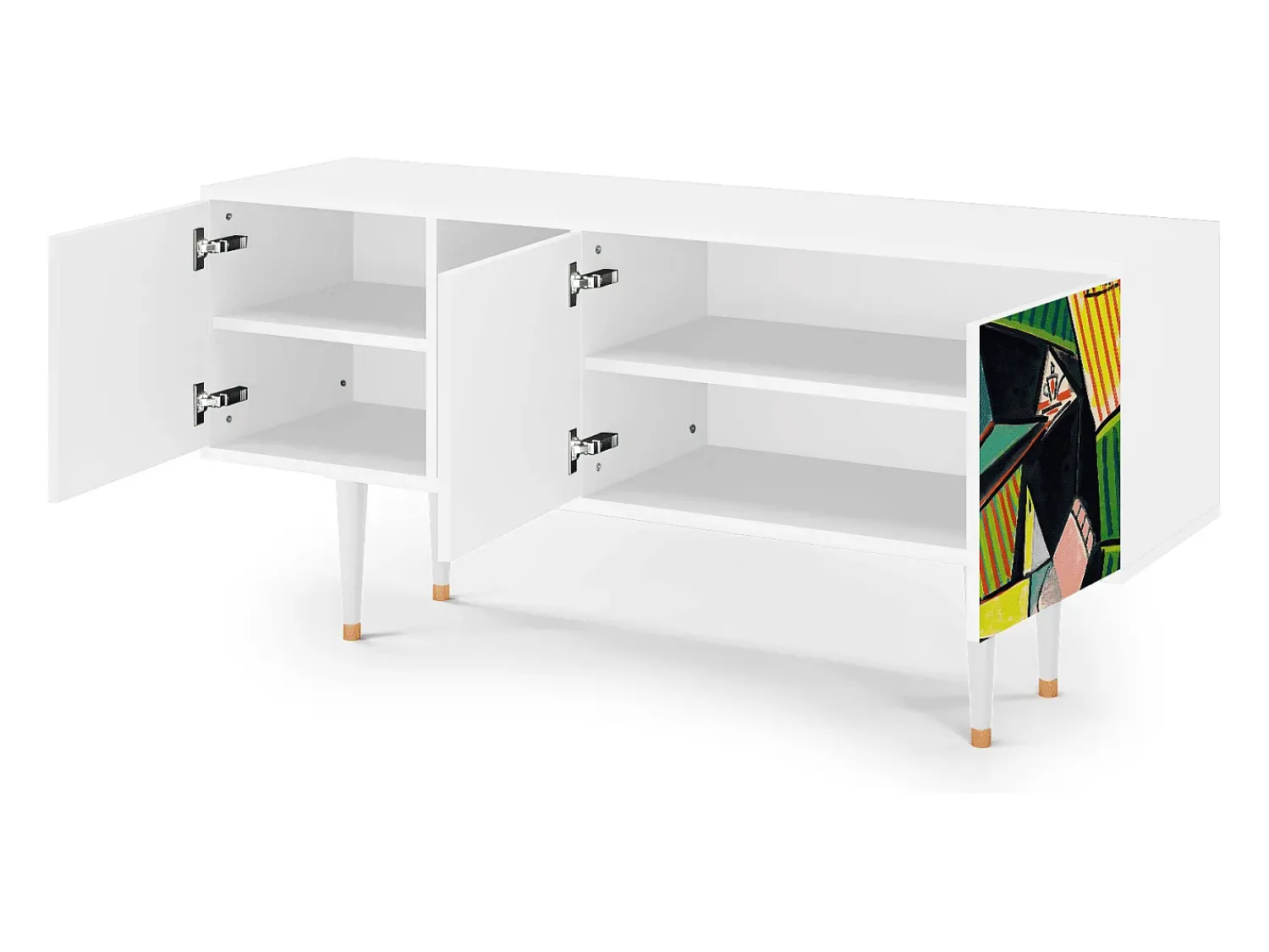 Móvel De Tv* Mueble de TV - 150х69х41 cm - T5 - Women of Algiers, Branco Bege