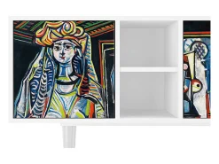 Móvel De Tv* Mueble de TV - 150х69х41 cm - T5 - Women of Algiers, Branco Bege
