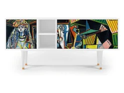 Móvel De Tv* Mueble de TV - 150х69х41 cm - T5 - Women of Algiers, Branco Bege