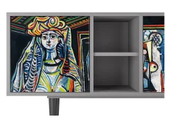 Móvel De Tv* Mueble de TV - 150х69х41 cm - T5 - Women of Algiers, Cinza Cinzento