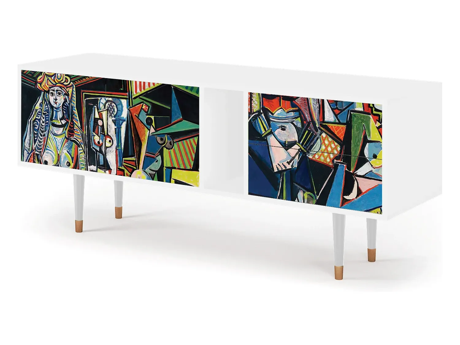 New Mueble de TV - 170х69х48 cm - T1 - Women of Algiers, Branco Bege