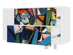 New Mueble de TV - 170х69х48 cm - T1 - Women of Algiers, Branco Bege