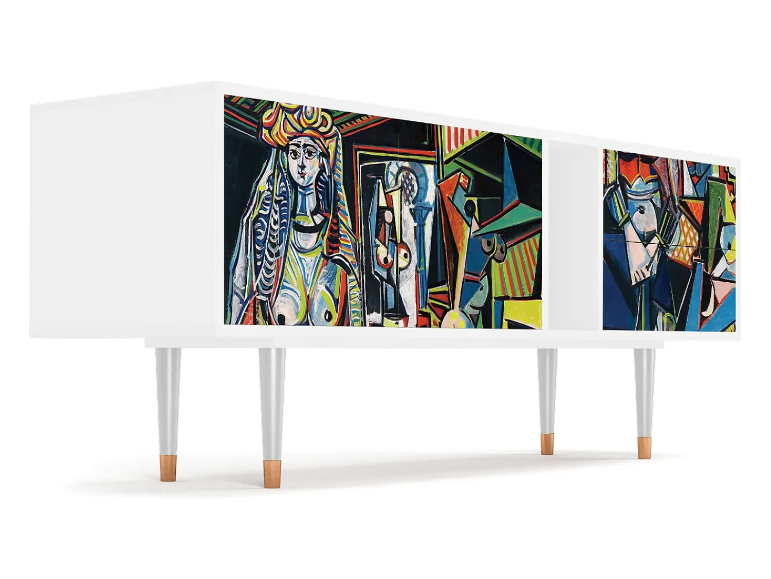 New Mueble de TV - 170х69х48 cm - T1 - Women of Algiers, Branco Bege