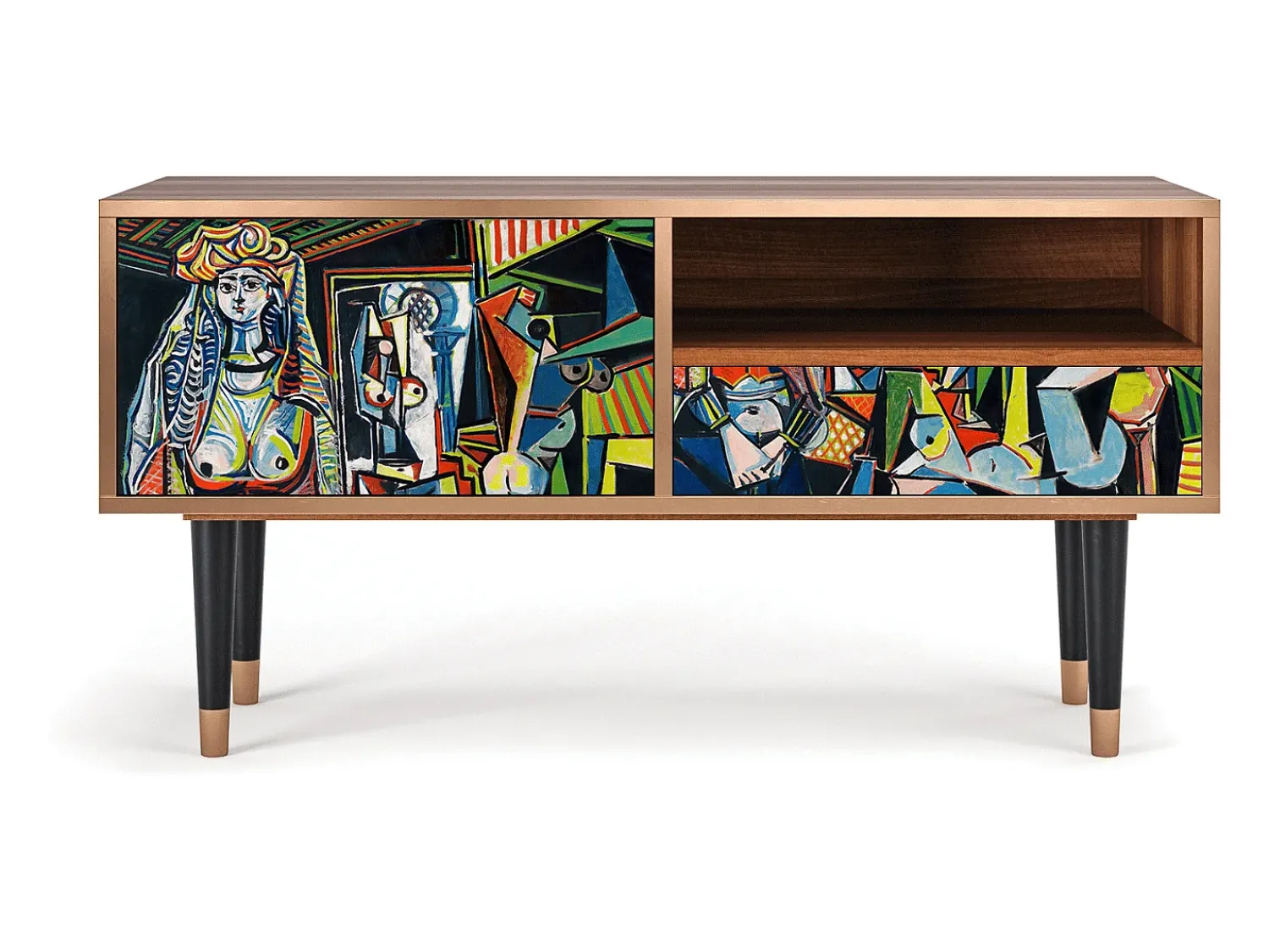 Mueble de TV - 115х59х48 cm - T3 - Women of Algiers, Nogueira^ Móvel De Tv