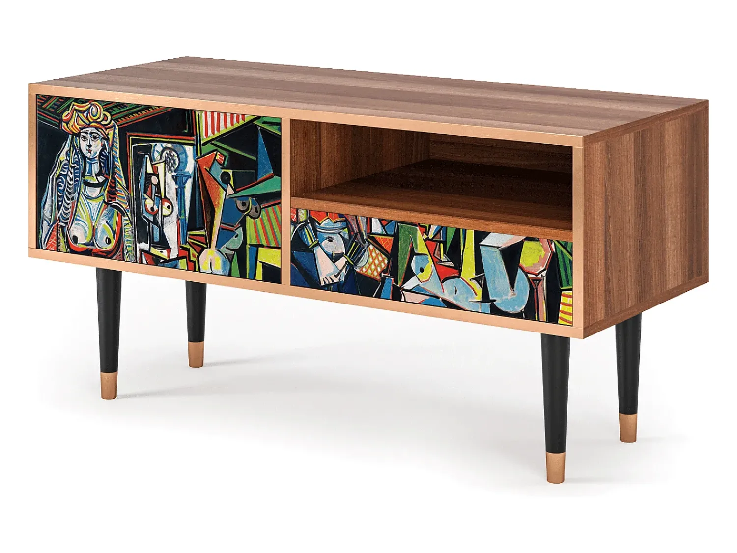 Mueble de TV - 115х59х48 cm - T3 - Women of Algiers, Nogueira^ Móvel De Tv