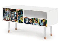 Móvel De Tv* Mueble de TV - 115х59х48 cm - T3 - Women of Algiers, Branco Bege
