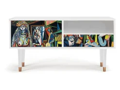 Móvel De Tv* Mueble de TV - 115х59х48 cm - T3 - Women of Algiers, Branco Bege