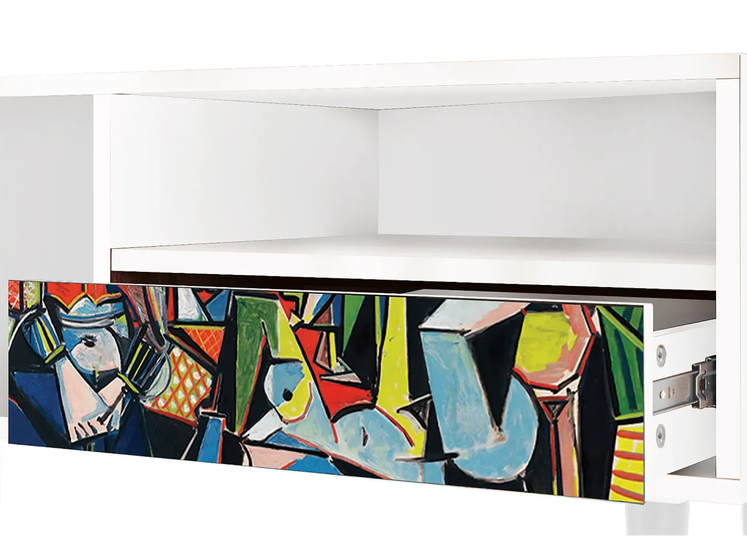 Móvel De Tv* Mueble de TV - 115х59х48 cm - T3 - Women of Algiers, Branco Bege