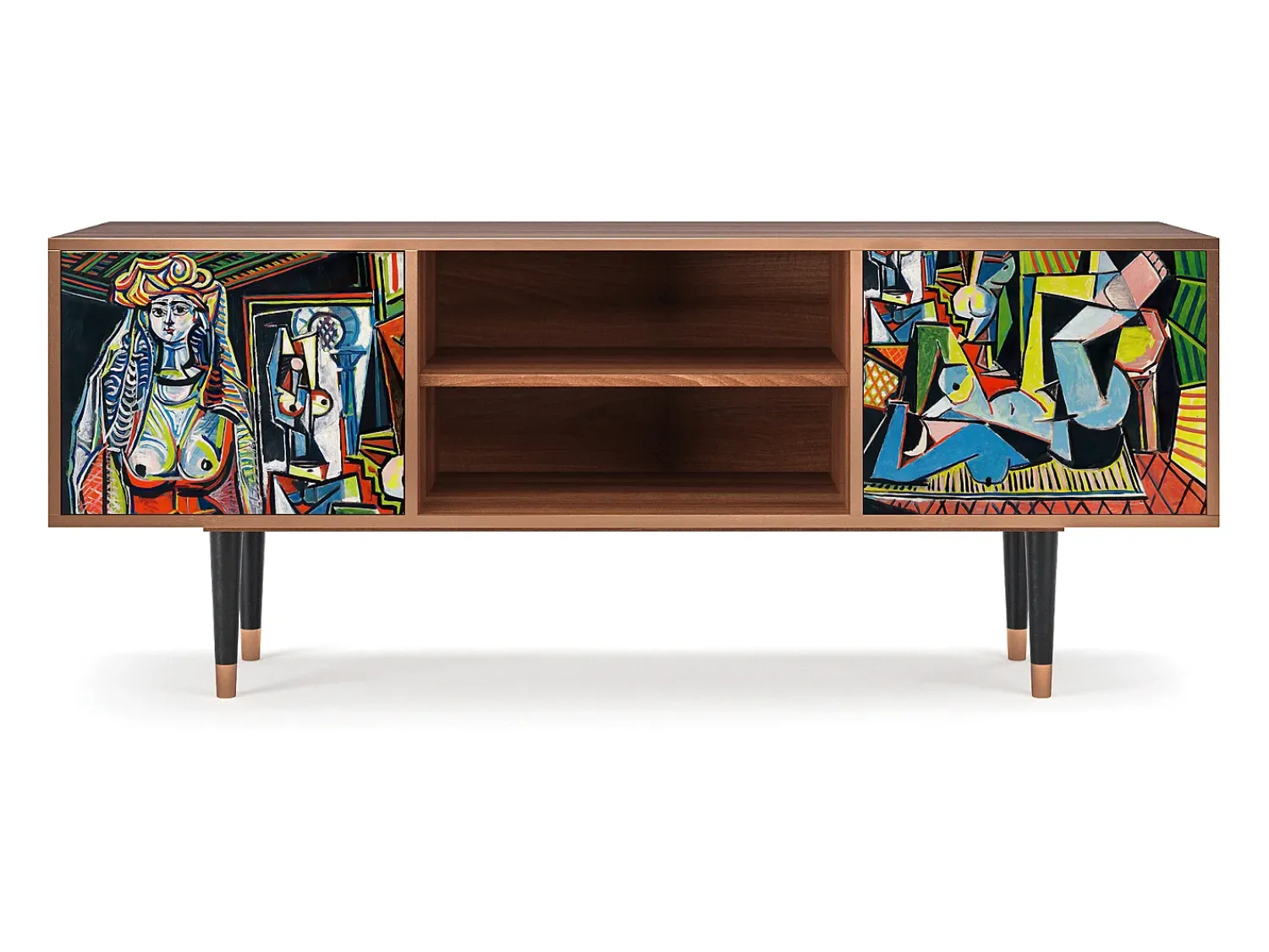 Móvel De Tv| Mueble de TV - 170х69х48 cm - T2 - Women of Algiers, Nogueira Castanho