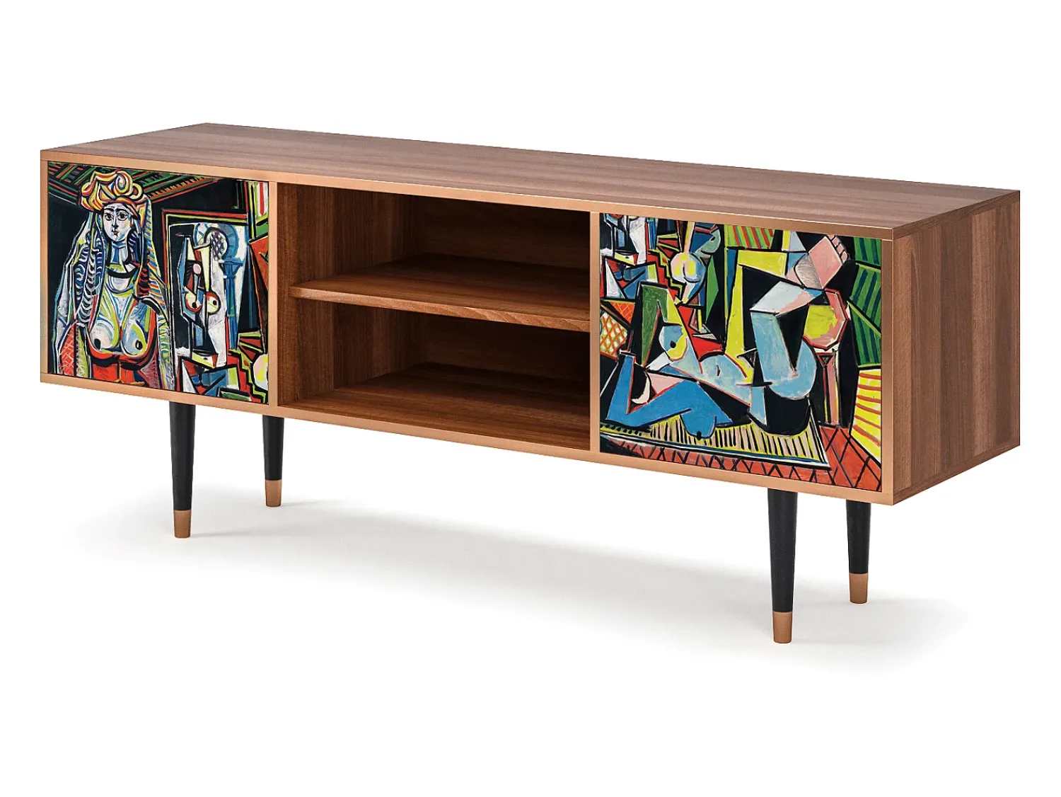 Móvel De Tv| Mueble de TV - 170х69х48 cm - T2 - Women of Algiers, Nogueira Castanho