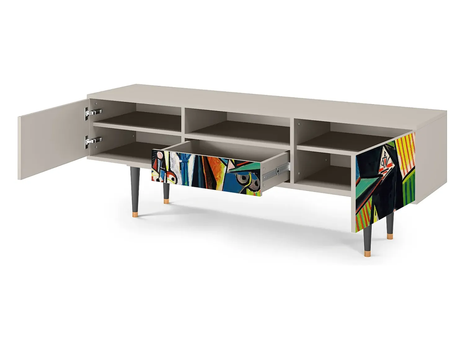 Móvel De Tv| Mueble de TV - 170х59х41 cm - T6 - Women of Algiers, Areia Bege