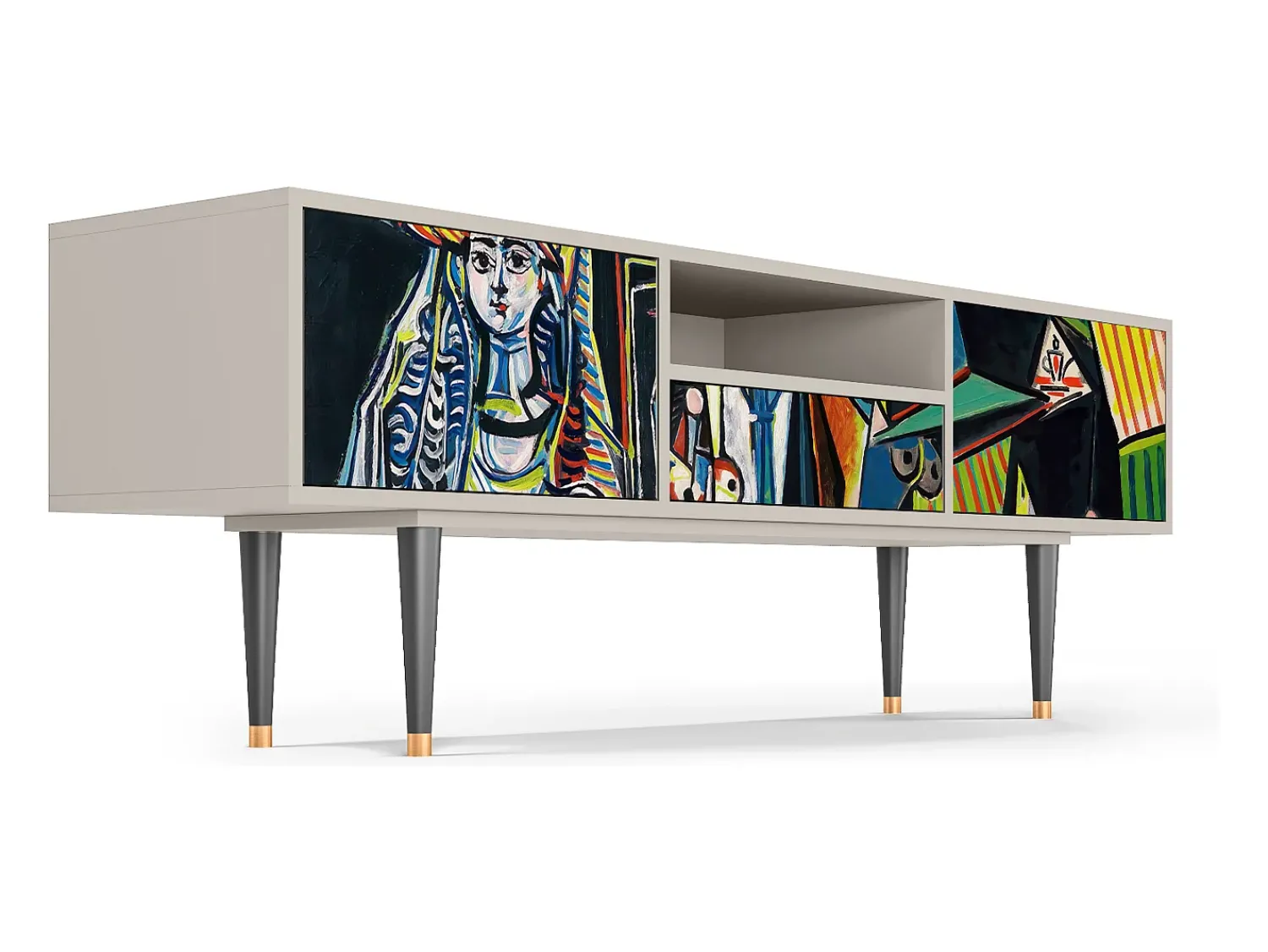 Móvel De Tv| Mueble de TV - 170х59х41 cm - T6 - Women of Algiers, Areia Bege