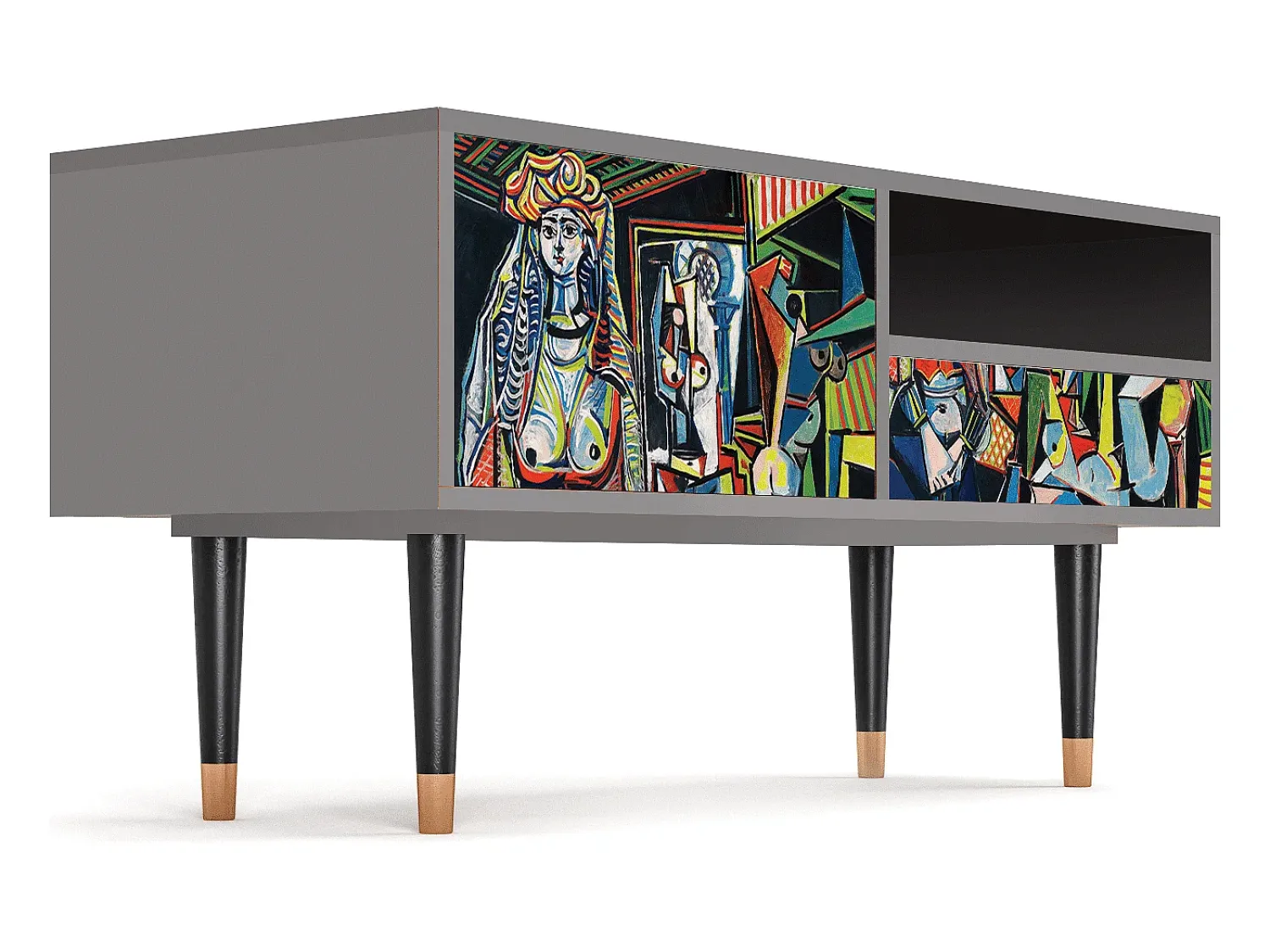 Outlet Mueble de TV - 115х59х48 cm - T3 - Women of Algiers, Cinza Cinzento
