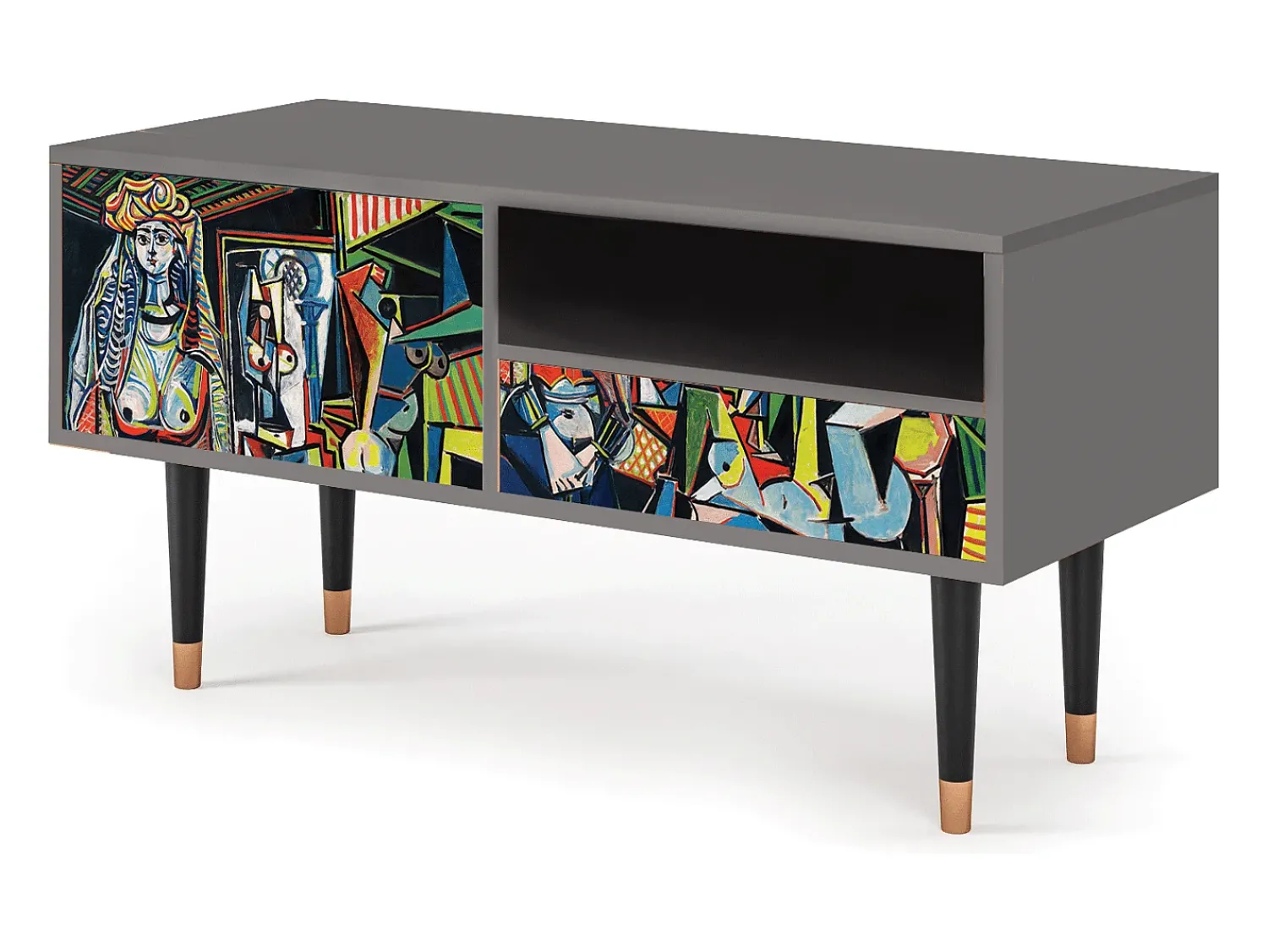 Outlet Mueble de TV - 115х59х48 cm - T3 - Women of Algiers, Cinza Cinzento