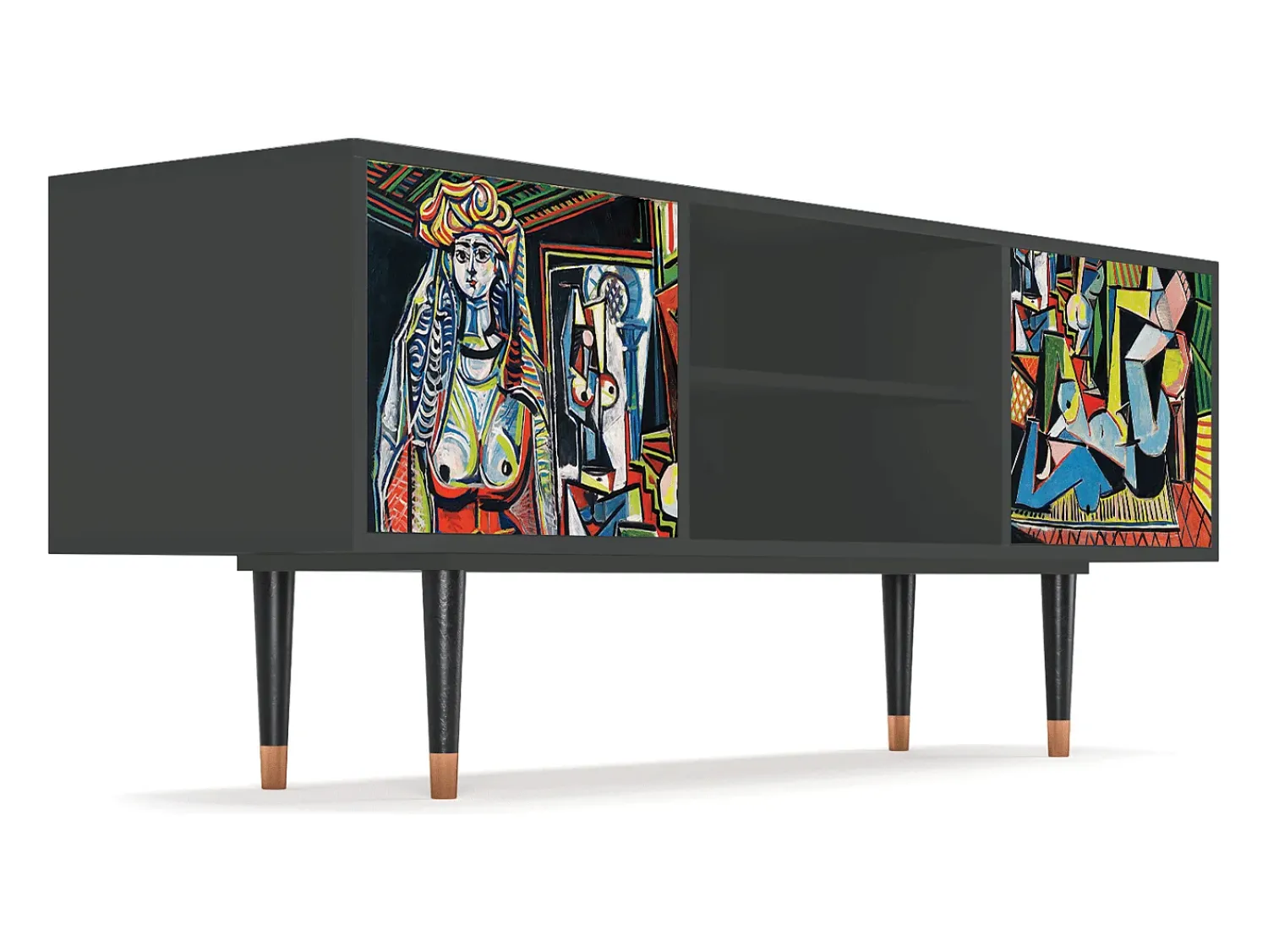 Mueble de TV - 170х69х48 cm - T2 - Women of Algiers, Antracite^ Móvel De Tv