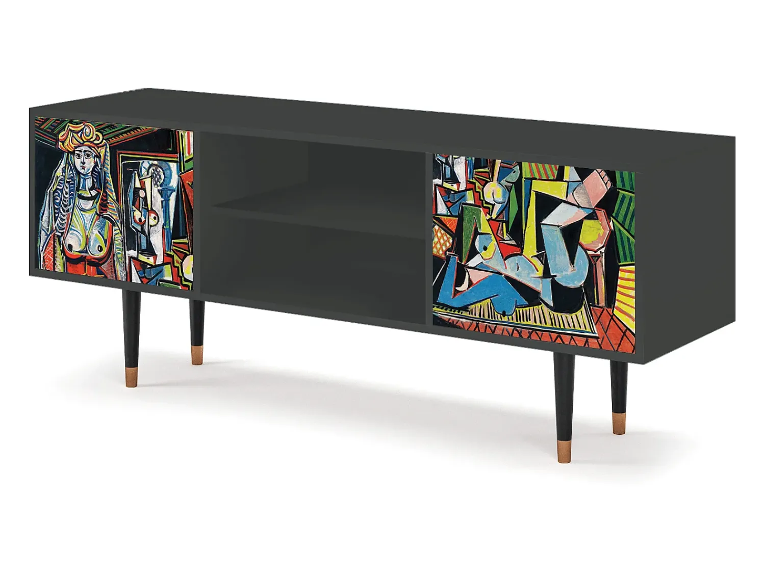 Mueble de TV - 170х69х48 cm - T2 - Women of Algiers, Antracite^ Móvel De Tv