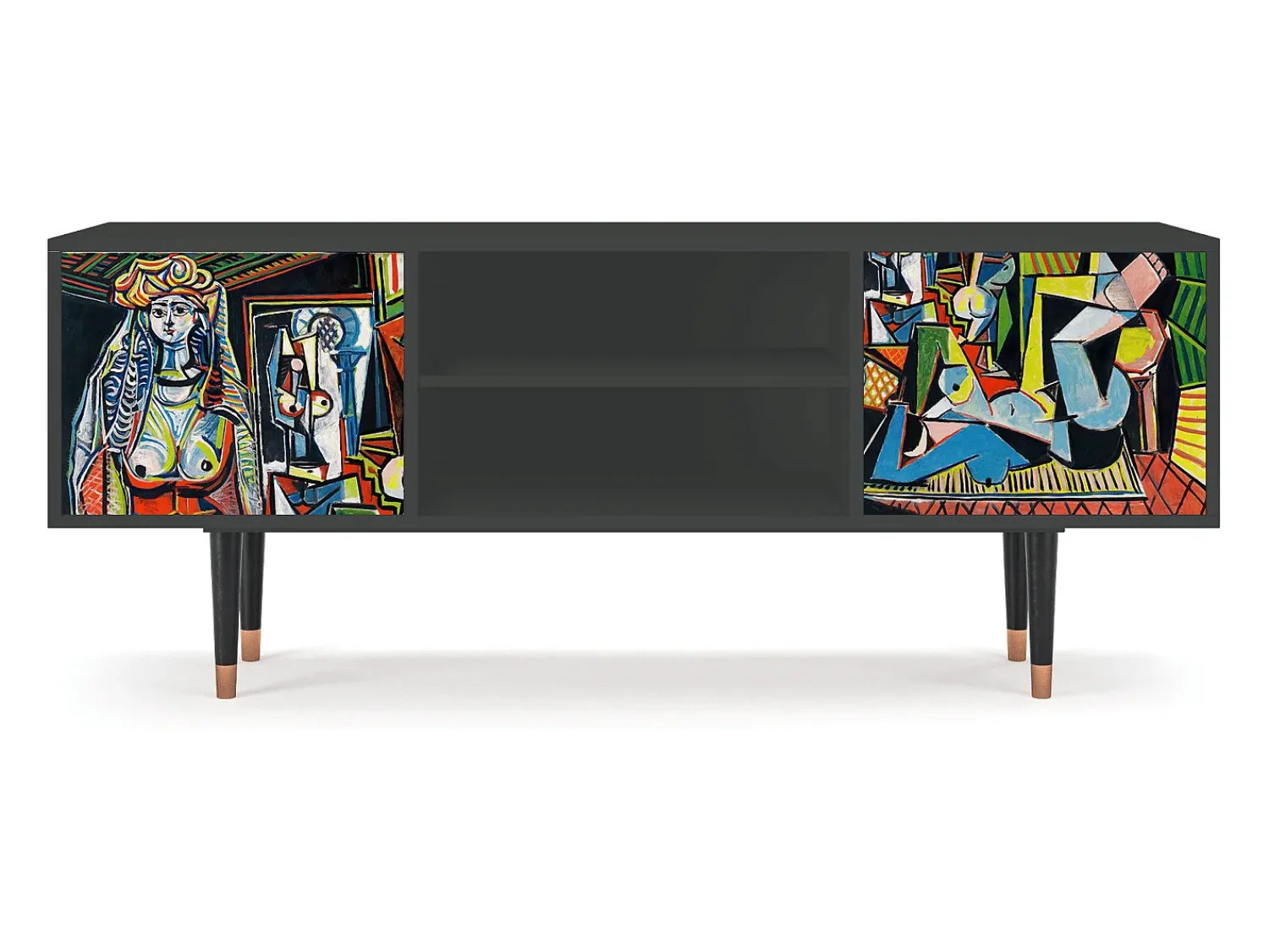 Mueble de TV - 170х69х48 cm - T2 - Women of Algiers, Antracite^ Móvel De Tv