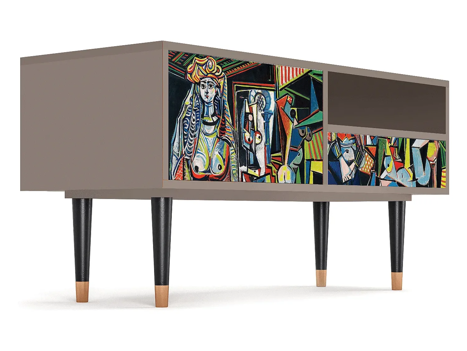 Móvel De Tv| Mueble de TV - 115х59х48 cm - T3 - Women of Algiers, Latte Bege