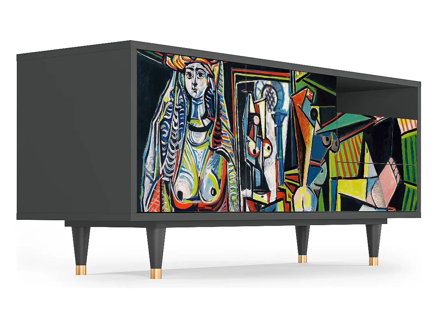 Mueble de TV - 125х56х41 cm - T7 - Women of Algiers, Antracite^ Móvel De Tv