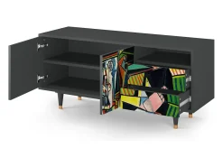 Mueble de TV - 125х56х41 cm - T7 - Women of Algiers, Antracite^ Móvel De Tv
