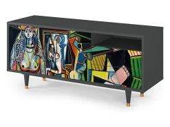 Mueble de TV - 125х56х41 cm - T7 - Women of Algiers, Antracite^ Móvel De Tv