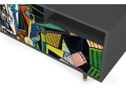 Mueble de TV - 125х56х41 cm - T7 - Women of Algiers, Antracite^ Móvel De Tv
