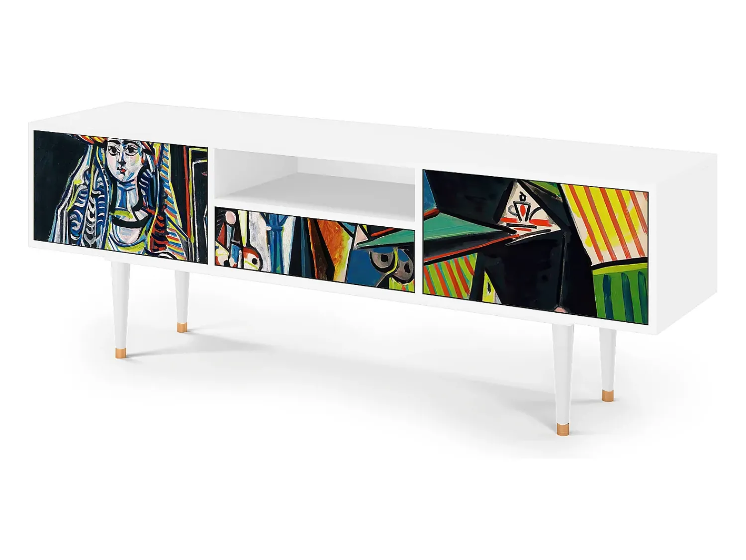 Móvel De Tv| Mueble de TV - 170х59х41 cm - T6 - Women of Algiers, Branco Bege