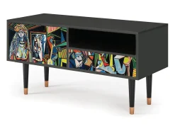 Móvel De Tv* Mueble de TV - 115х59х48 cm - T3 - Women of Algiers, Antracite Cinza antracite