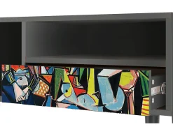 Móvel De Tv* Mueble de TV - 115х59х48 cm - T3 - Women of Algiers, Antracite Cinza antracite