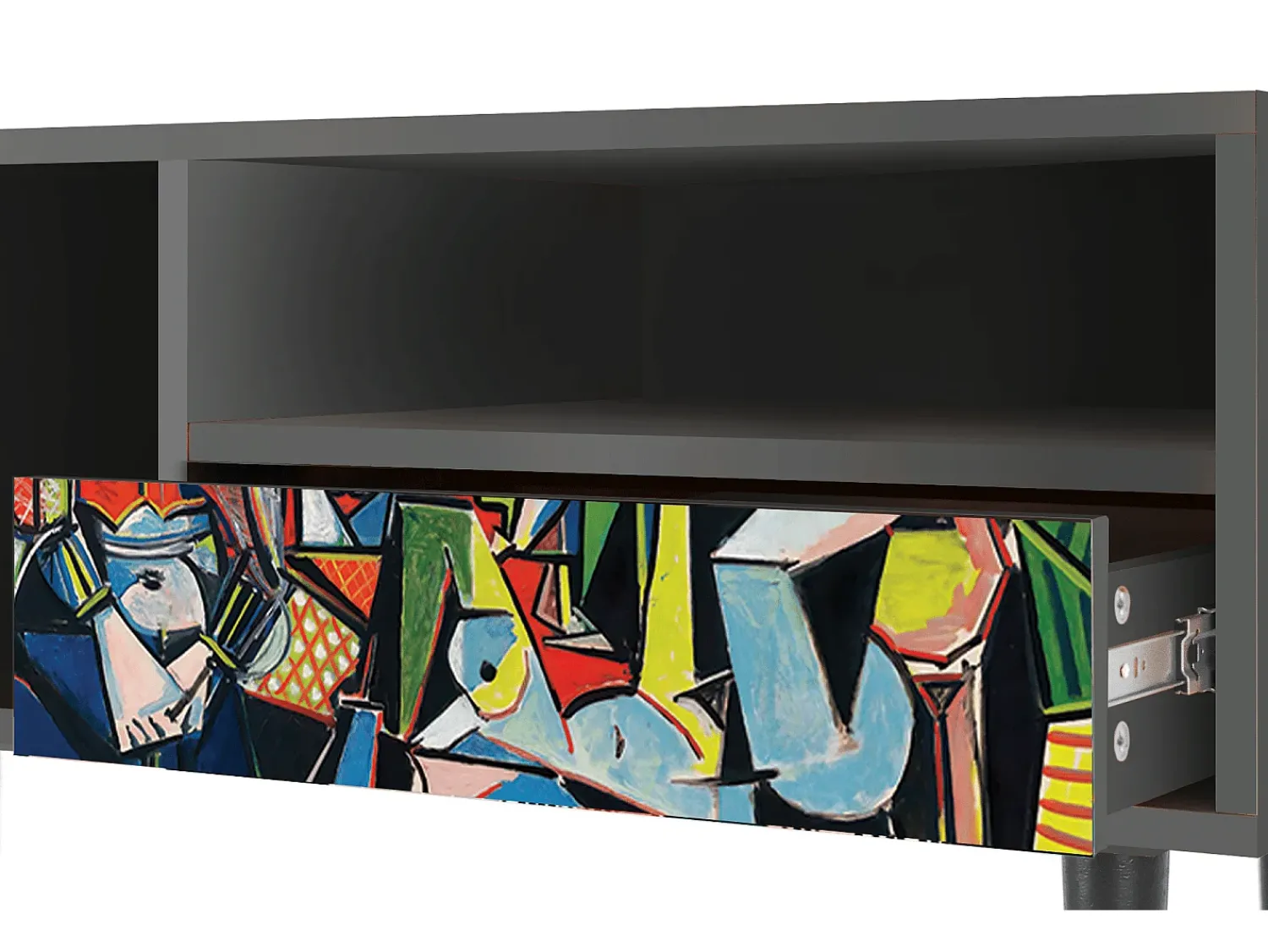Móvel De Tv* Mueble de TV - 115х59х48 cm - T3 - Women of Algiers, Antracite Cinza antracite