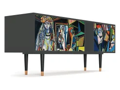Móvel De Tv* Mueble de TV - 170х69х48 cm - T1 - Women of Algiers, Antracite Cinza antracite