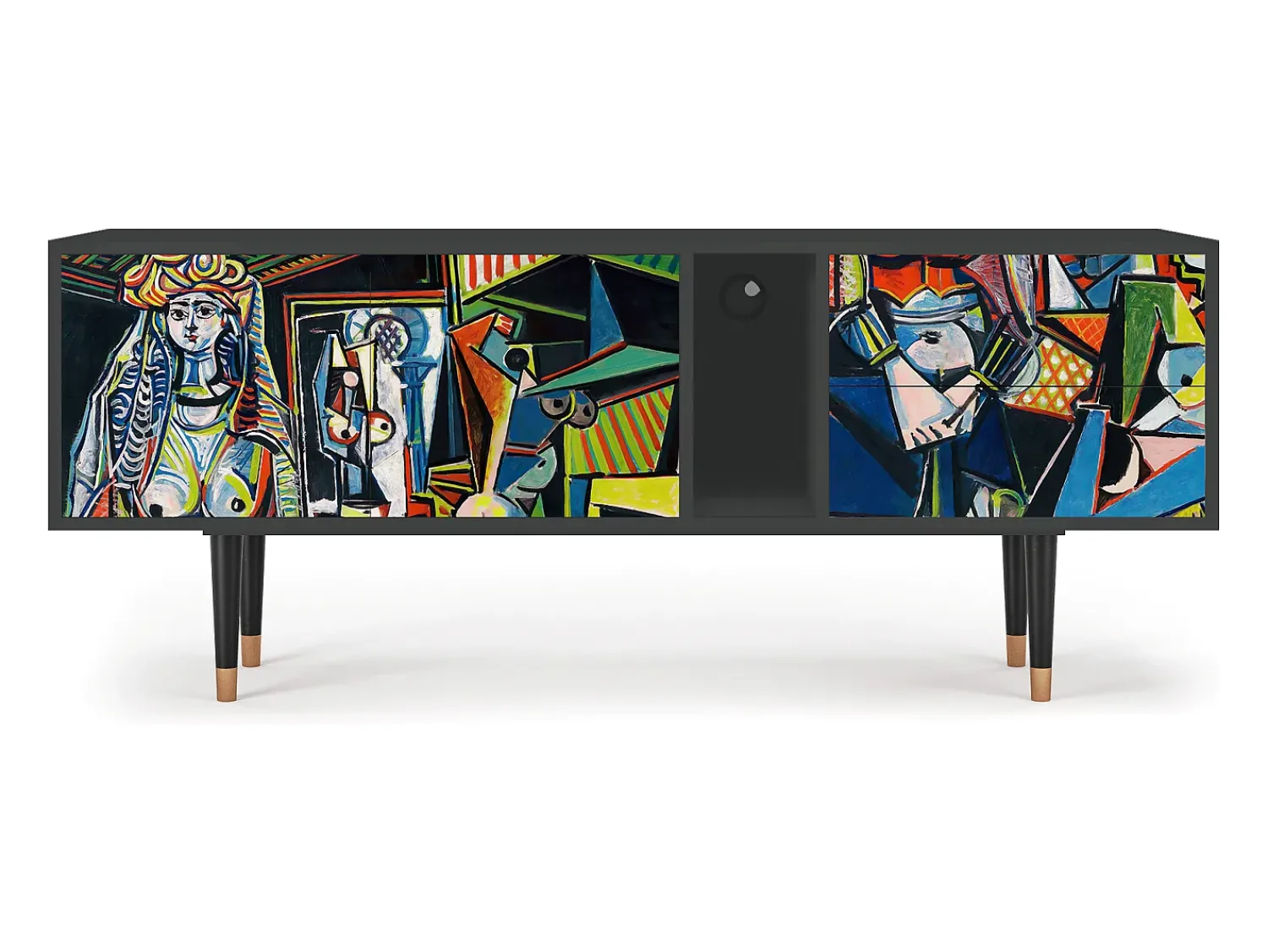 Móvel De Tv* Mueble de TV - 170х69х48 cm - T1 - Women of Algiers, Antracite Cinza antracite