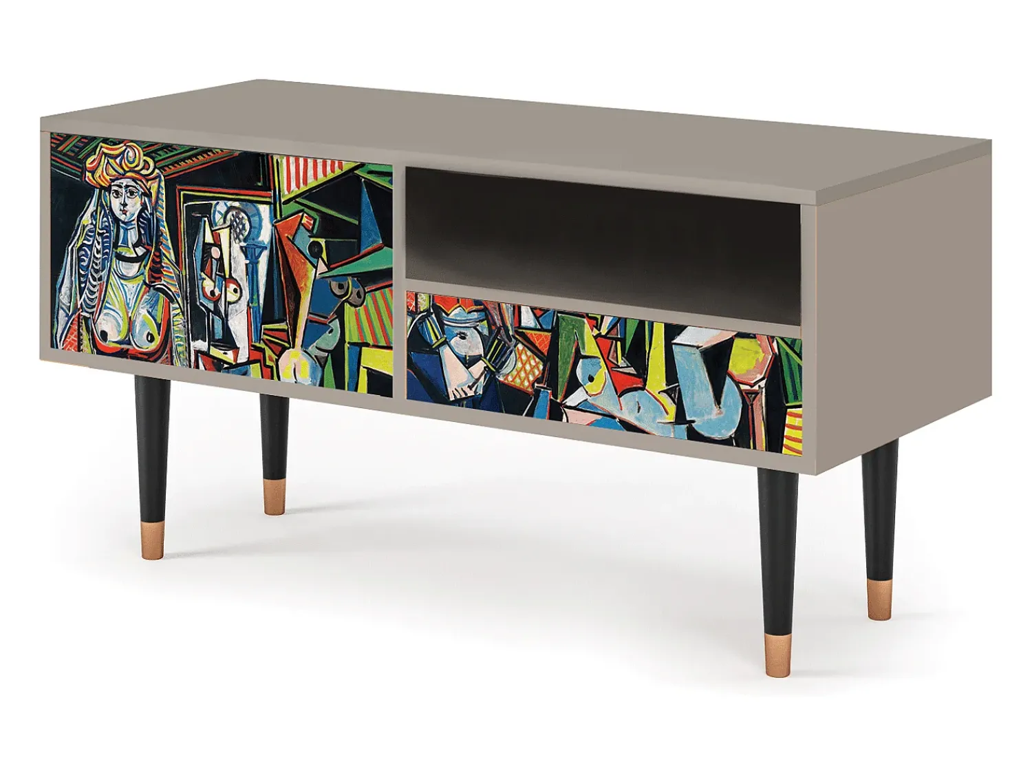 Móvel De Tv| Mueble de TV - 115х59х48 cm - T3 - Women of Algiers, Areia Bege