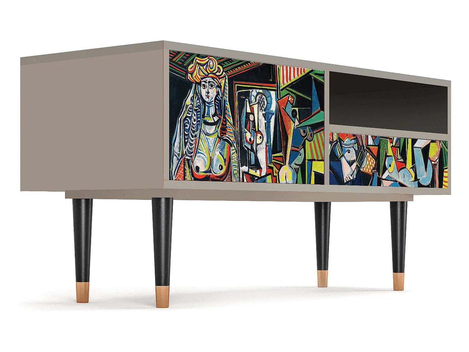 Móvel De Tv| Mueble de TV - 115х59х48 cm - T3 - Women of Algiers, Areia Bege