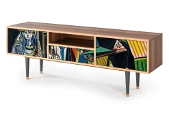 Móvel De Tv| Mueble de TV - 170х59х41 cm - T6 - Women of Algiers, Nogueira Castanho