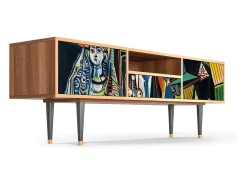Móvel De Tv| Mueble de TV - 170х59х41 cm - T6 - Women of Algiers, Nogueira Castanho